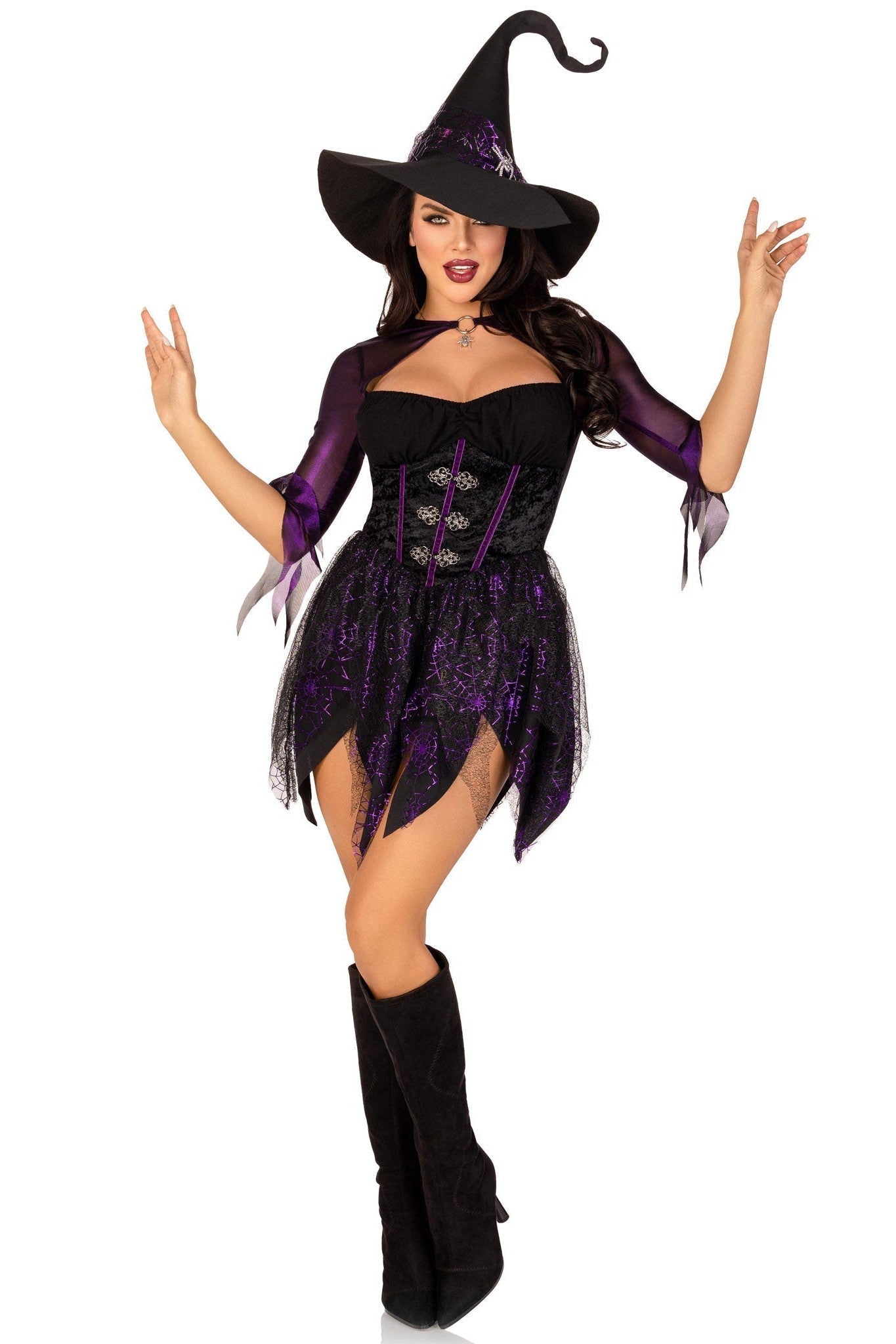 Free Shipping For 2 Piece Mystical Witch Dress Costume Set