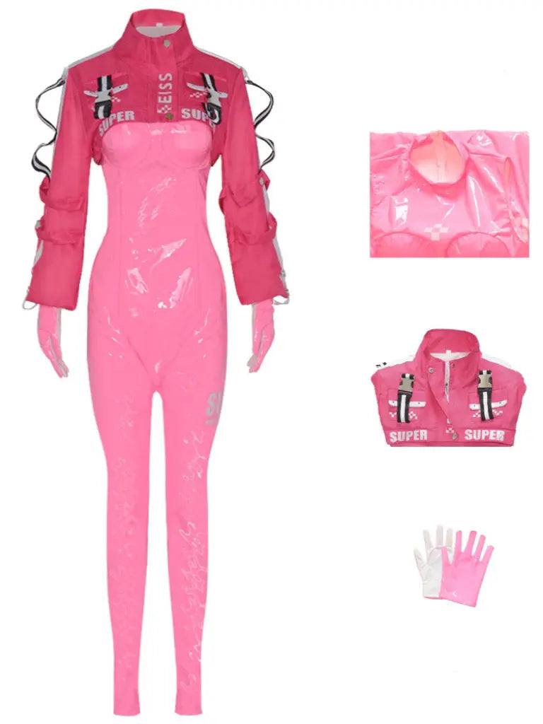 Free Shipping For Goddess of Victory Pink Leather Costume