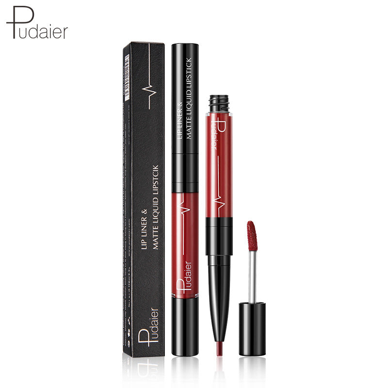 Pudaier Matte Dual-Head Lip Gloss - Smudge-Proof, Non-Transfer