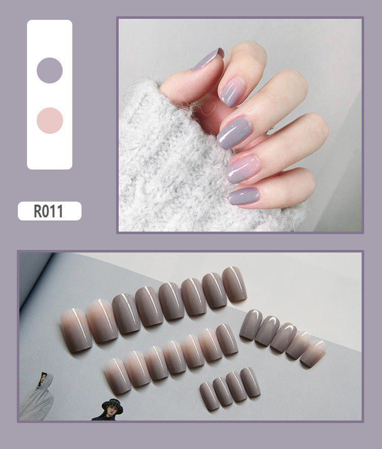 Cute Pre-Made Fall Nails Adhesive Tips 24 Pieces