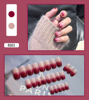 Cute Pre-Made Fall Nails Adhesive Tips 24 Pieces