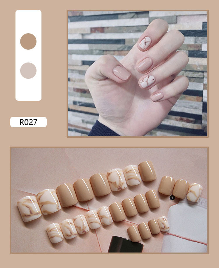 Cute Pre-Made Fall Nails Adhesive Tips 24 Pieces