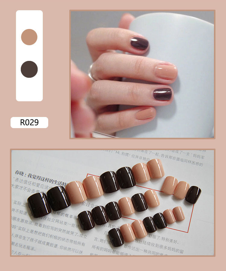 Cute Pre-Made Fall Nails Adhesive Tips 24 Pieces