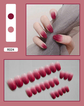 Cute Pre-Made Fall Nails Adhesive Tips 24 Pieces