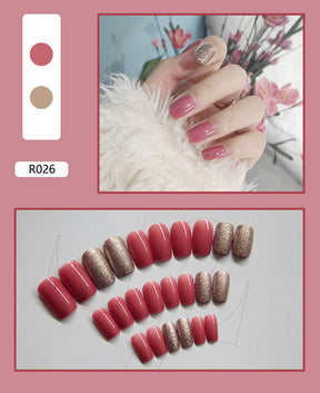 Cute Pre-Made Fall Nails Adhesive Tips 24 Pieces