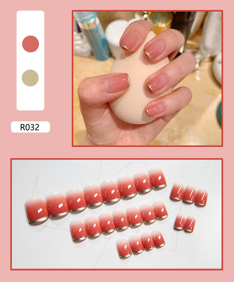 Cute Pre-Made Fall Nails Adhesive Tips 24 Pieces