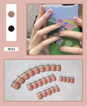 Cute Pre-Made Fall Nails Adhesive Tips 24 Pieces