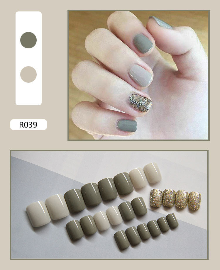 Cute Pre-Made Fall Nails Adhesive Tips 24 Pieces