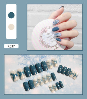 Cute Pre-Made Fall Nails Adhesive Tips 24 Pieces