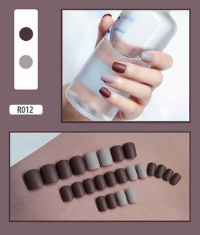 Cute Pre-Made Fall Nails Adhesive Tips 24 Pieces