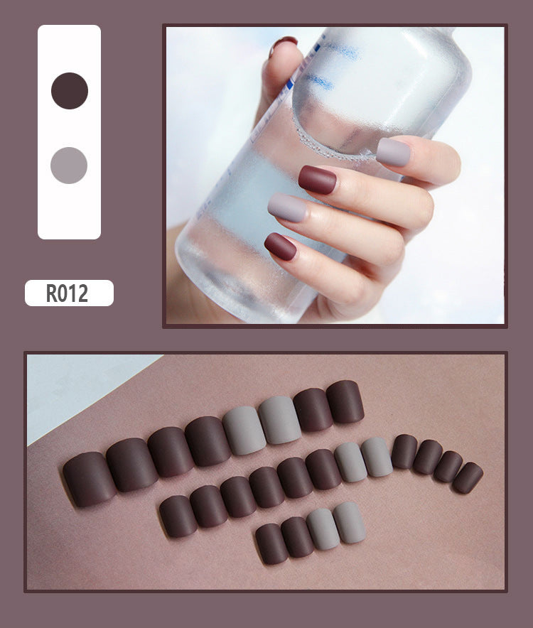 Cute Pre-Made Fall Nails Adhesive Tips 24 Pieces