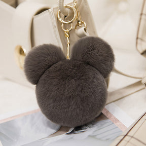 Cute Mickey Real Rabbit Fur Charm for Bags