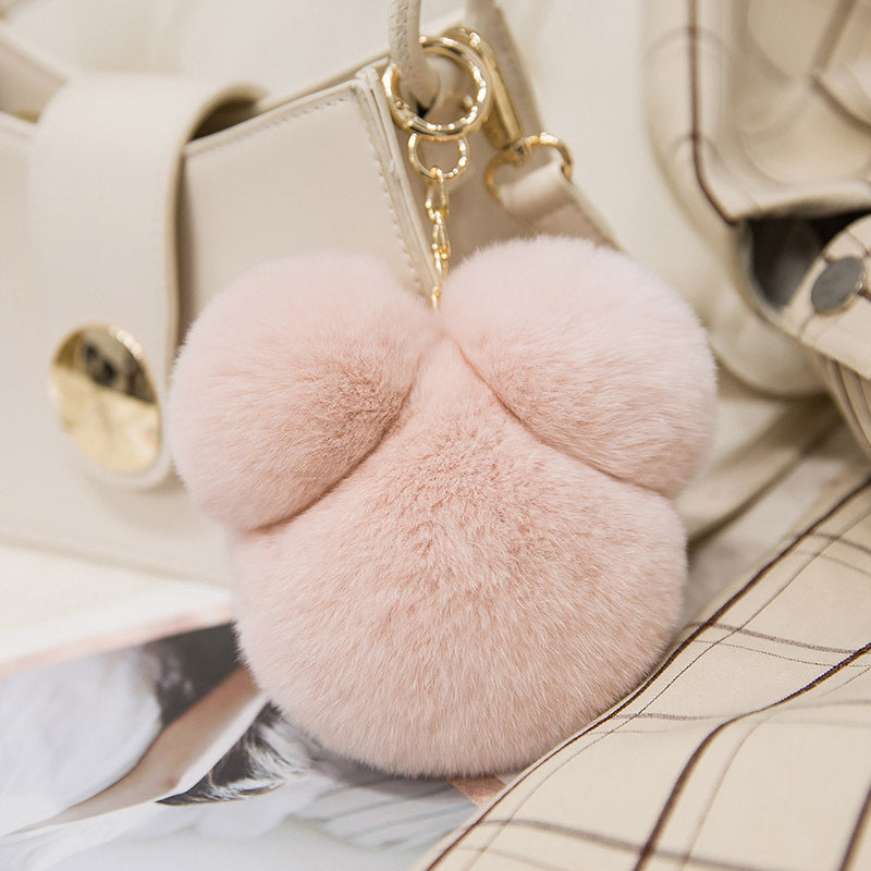 Cute Mickey Real Rabbit Fur Charm for Bags