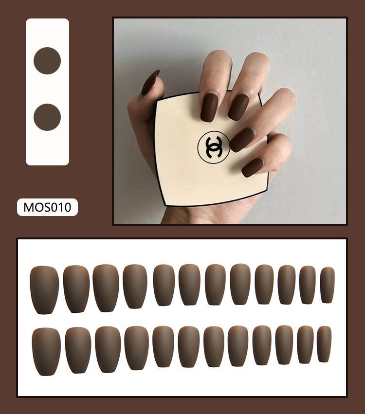 Trendy Detachable Matte Ballet Nails, 24 Pieces