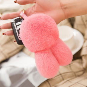 Cute Real Rabbit Fur Bunny Keychain & Bag Charm