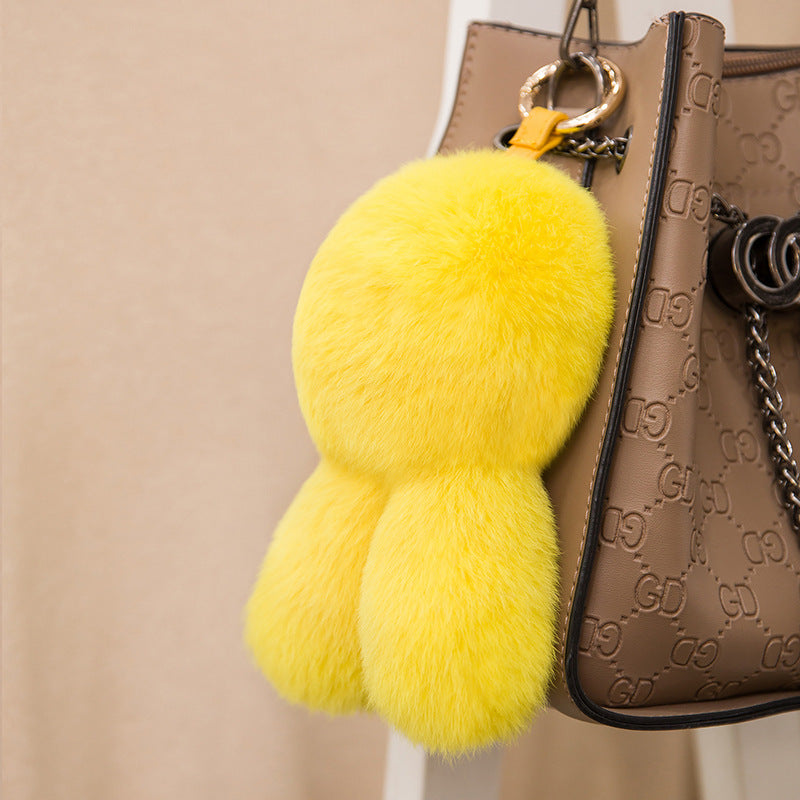 Cute Real Rabbit Fur Bunny Keychain & Bag Charm