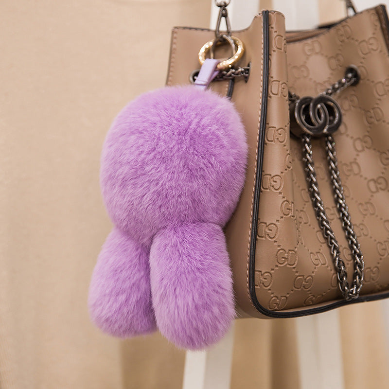 Cute Real Rabbit Fur Bunny Keychain & Bag Charm