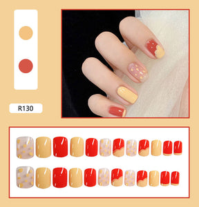 Removable Fall Nails Adhesive Tips 24 Pieces