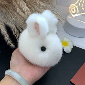 Cute Mink Fur Mini Bunny Keychain - Bag Charm