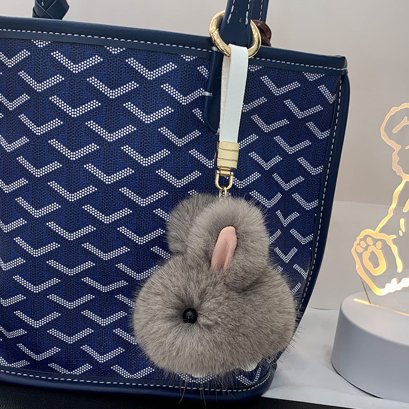 Cute Mink Fur Mini Bunny Keychain - Bag Charm