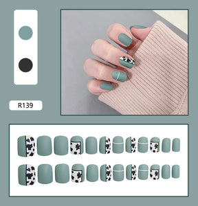 Removable Fall Nails Adhesive Tips 24 Pieces