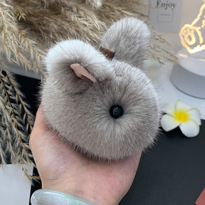 Cute Mink Fur Mini Bunny Keychain - Bag Charm