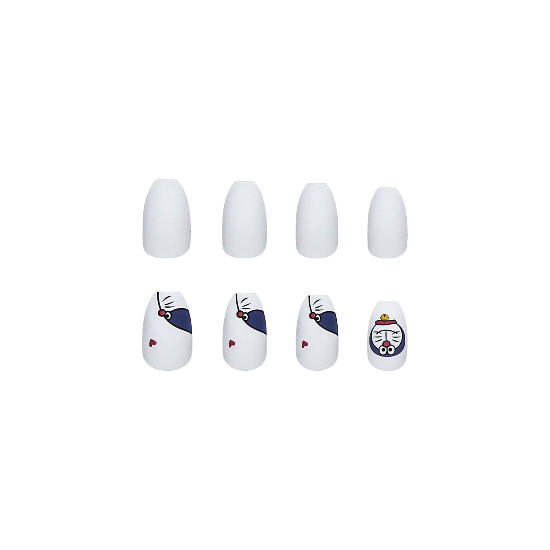 Blue White Bell Triangular Press-On Nails - Removable