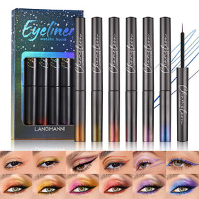 6-Color Glitter Liquid Eyeliner Set