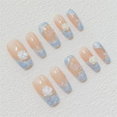 Chic Handmade Pearl Camellia Fall Nails, Trendy and Versatile Student-Friendly Nail Patches