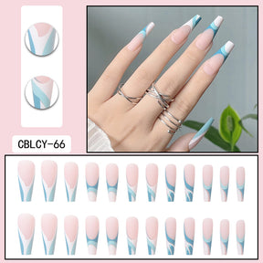 Detachable Long Nail Tips for Elegant Manicures