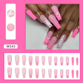 Spring Pink Butterfly Nail Tips for Romantic Style