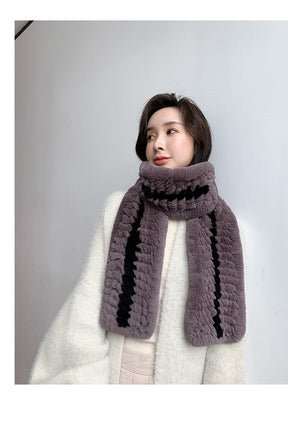 Warm Real Rabbit Fur Scarf - Winter Accessory