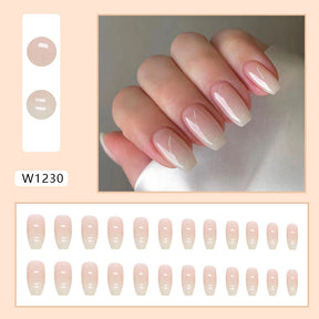 Chic Floral Fall Nails Light Luxury Ins Style 24 Pieces