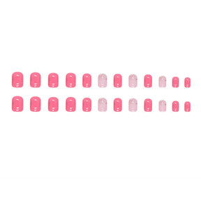 24-Piece Barbie Pink Solid Sweet Fall Nails