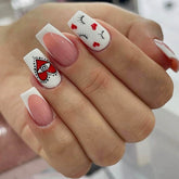 Unique Red Heart Monster Nails with Eyelash Accents