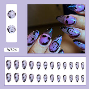 Sweet Cool Purple Aurora Halloween Nail Stickers