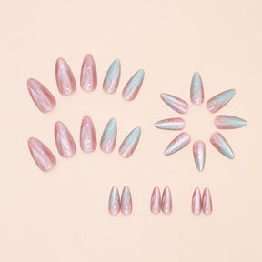 Removable Almond Nails - Gradient Cat Eye Stickers (24 pcs)