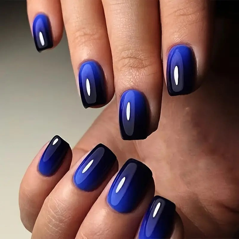 Removable Blue-Black Gradient Classic Nail Tips