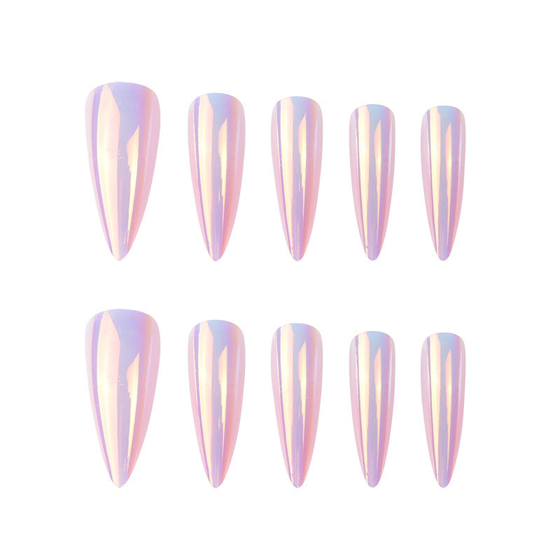 24-Piece Mirror Finish Electroplated Aurora Press-On Nails