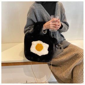 Cute Faux Fur Women's Crossbody Handbag - Ins Trend