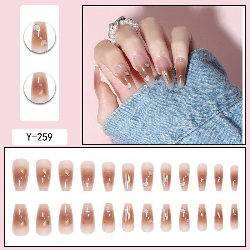 Y6 Ins Trendy Fall Nails: Almond Flashy Nail Tips