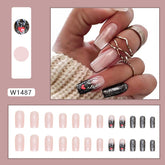 Christmas Reindeer Square Mid-Length Nail Tips