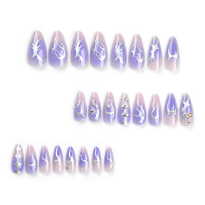 Trendy Silver Heat-Resistant Flame Nails