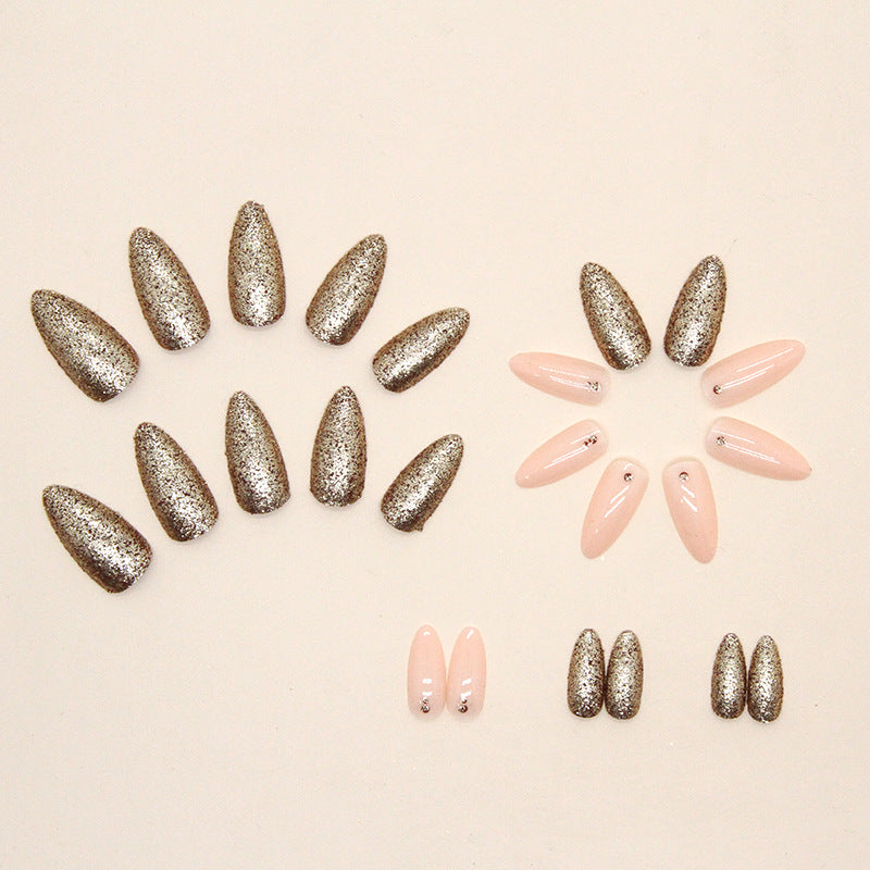 Almond Shape Flashy Full Coverage Sweet Cool Euro Ins Style Fake Nails