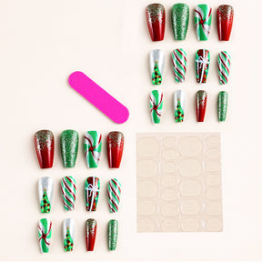 Christmas Nail Decals - European Style, Mid-Length