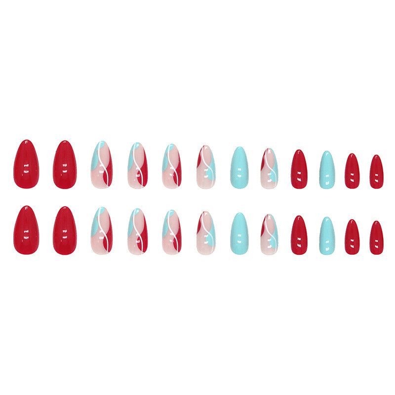 Almond Shape Pure Color Jump Nails, Fresh Spring/Summer Ins Style