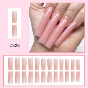 Pink Ballet-Inspired Long Fall Nails 24-Piece Wholesale Set