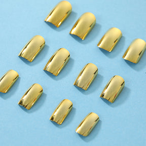 Chic Sweet Girl Luxury Gold Plated Square Press-On Nails TA-24