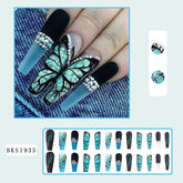 Sparkling Butterfly Diamond Nail Tips