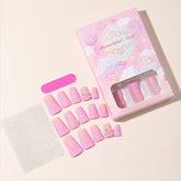 New Arrival Duckbill Press-On Nail Tips with Pink Butterflies